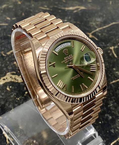 rolex day date oro green dial|rolex day date.